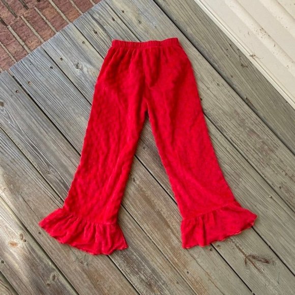 Lolly Wolly Doodle Red Smock A Dot Minky Ruffle Pants Girls Size 7 - Picture 6 of 8